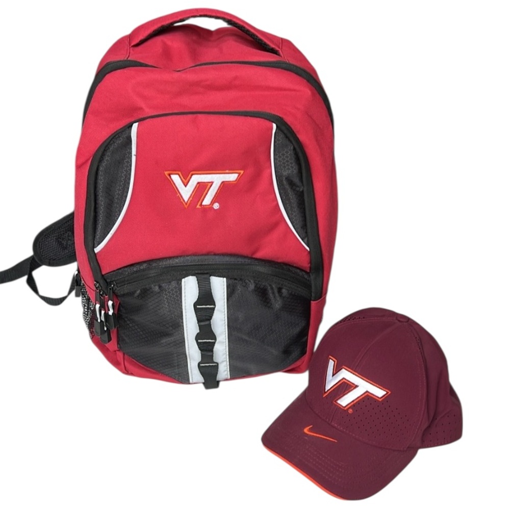 Northwest Virginia Tech VT Hokies Backpack/hat cap Maroon Orange Bundle NCAA